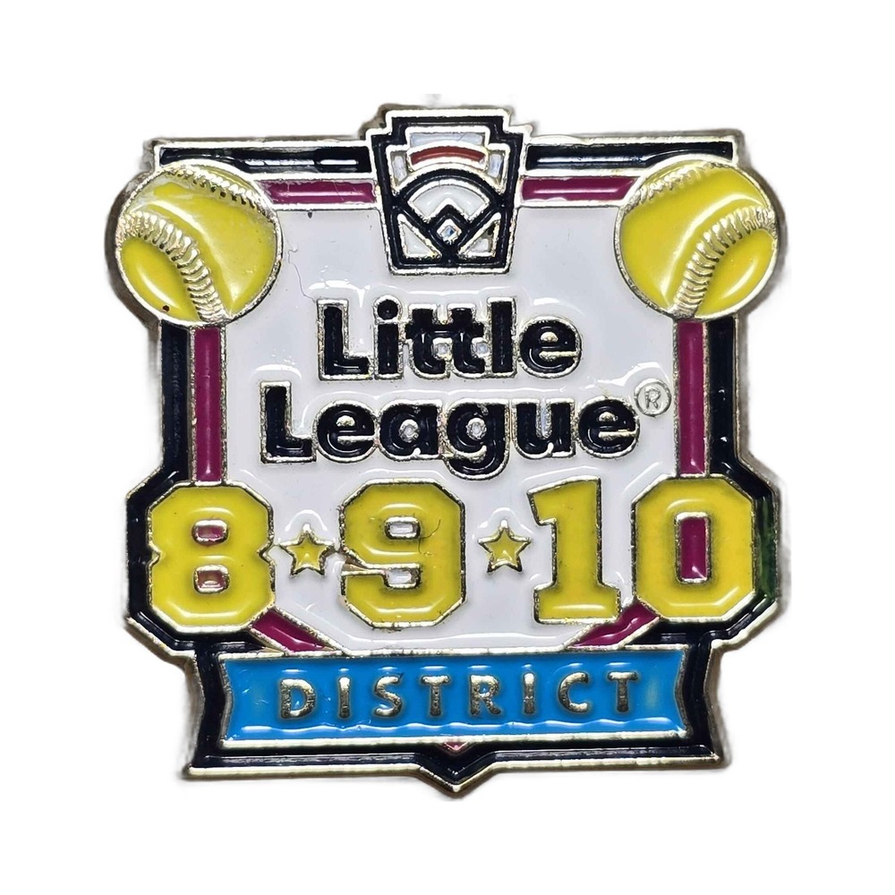 Little League District 8 9 10 Softball Tournament Jacket Lapel Vest Hat Pin I5
